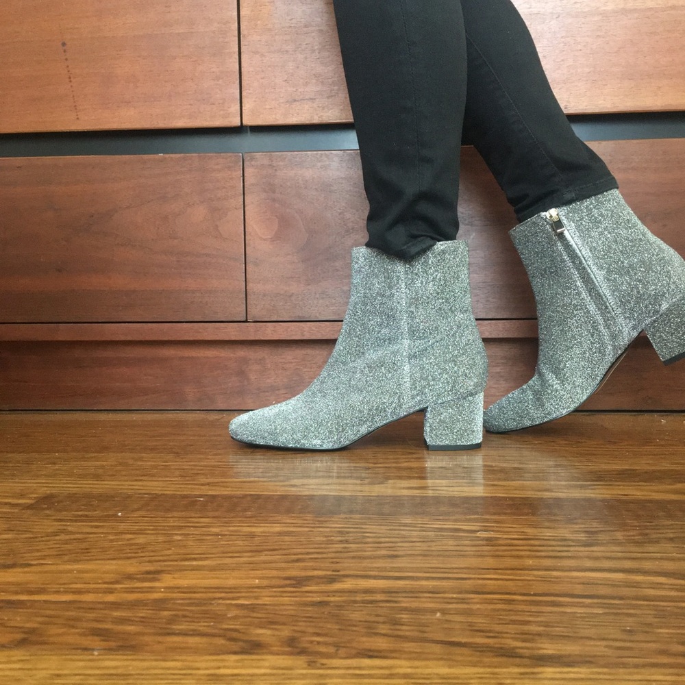 Brand New And Other Stories Silver Sparkle Booties